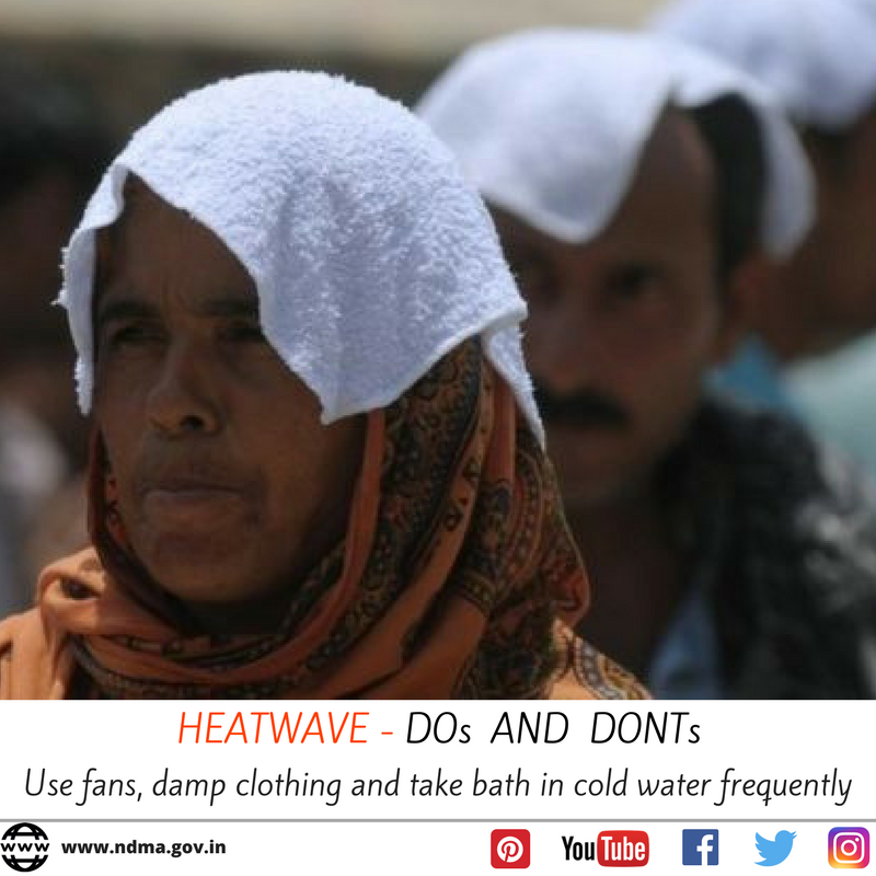 Use fans, damp clothing and  take bath in cold water frequently